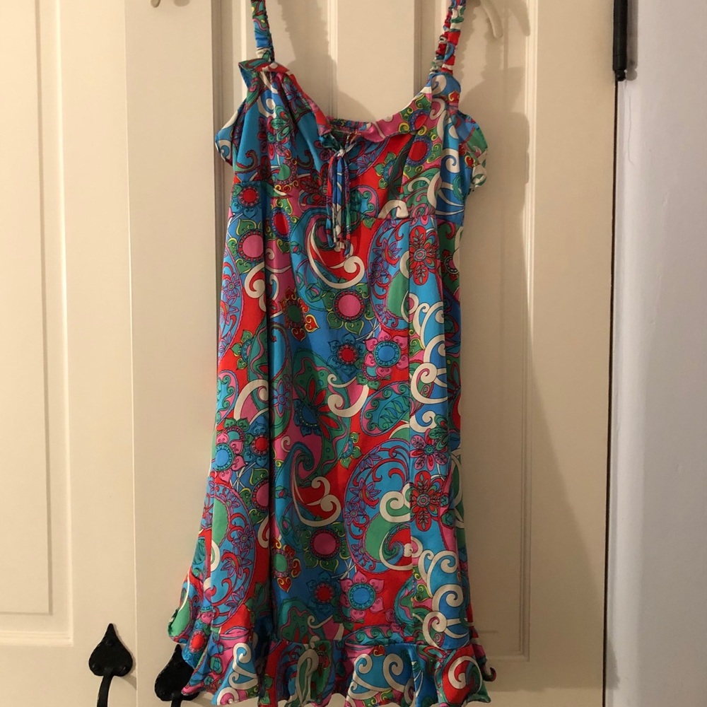 Betsey Johnson dress with straps, 100% silk